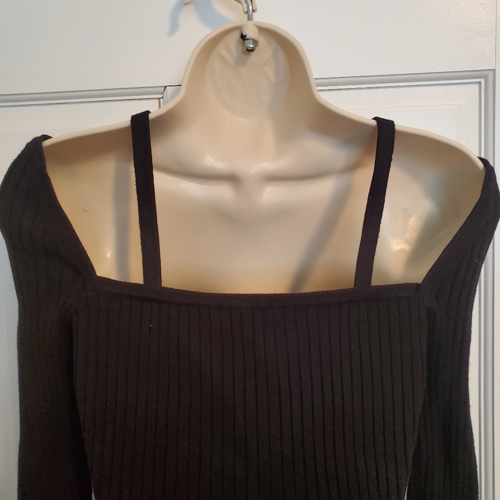 Astr The Label Black Ribbed Cross-Strap Ribbed Sweater - Picture 5 of 8